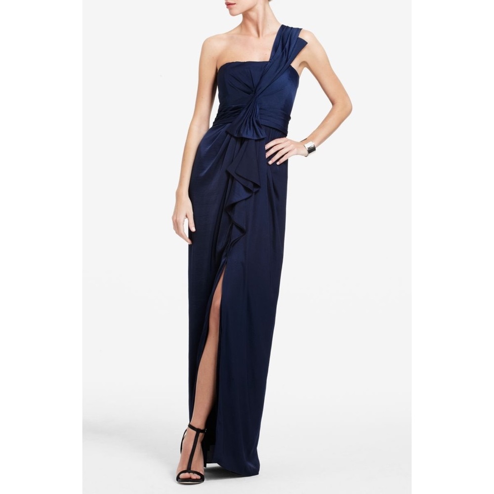 BCBGMaxAzria Barbara Dress Navy Sz 2 off shoulder